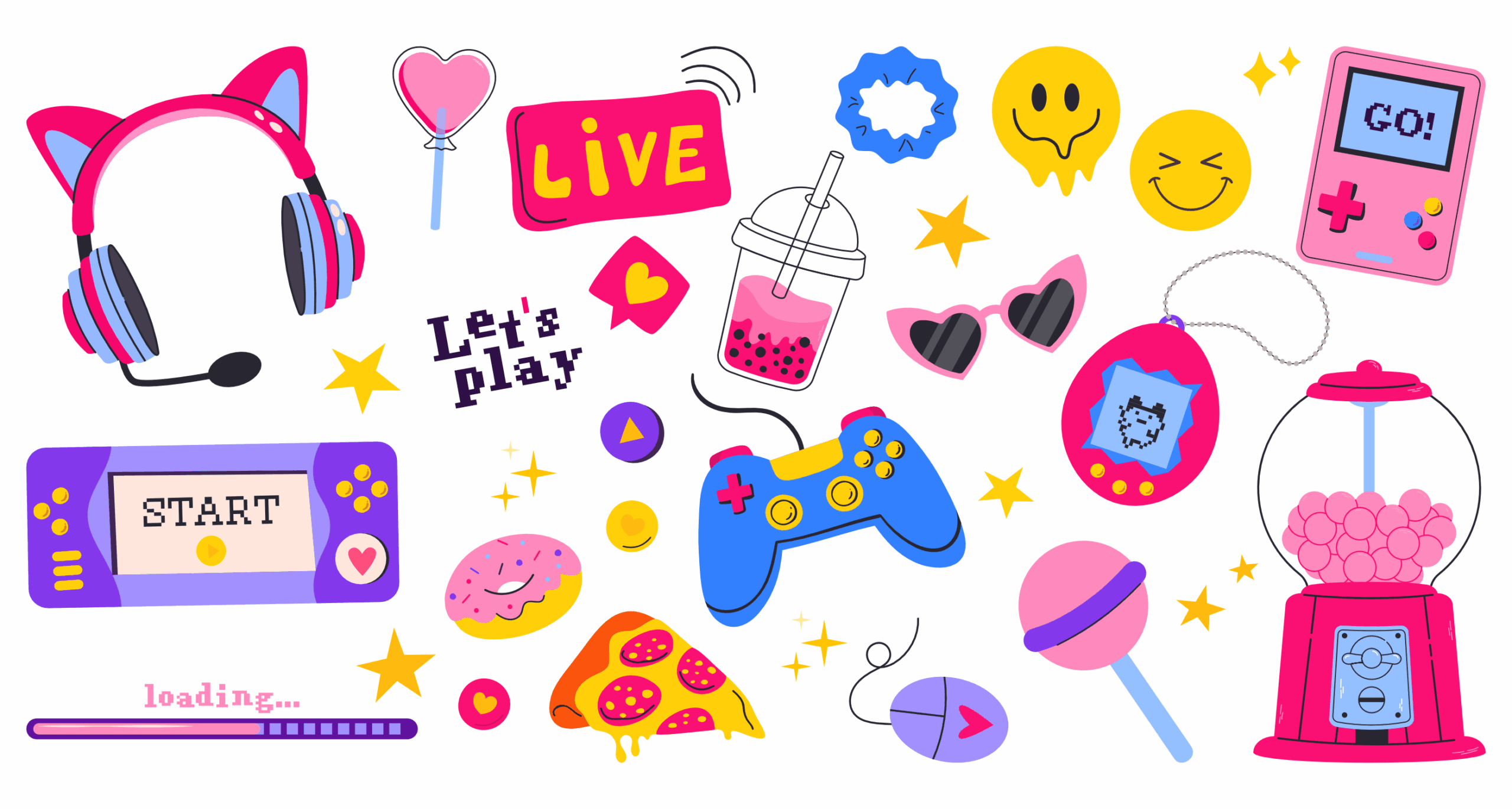 ライブ配信に必要な道具のイラスト